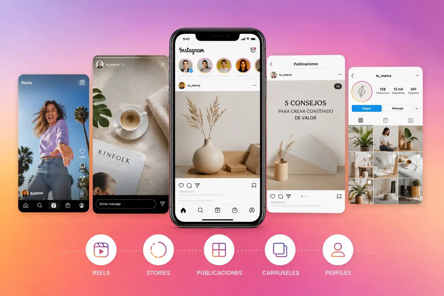 Formatos de Instagram para empresas: Reels, Stories, publicaciones, carruseles y perfiles