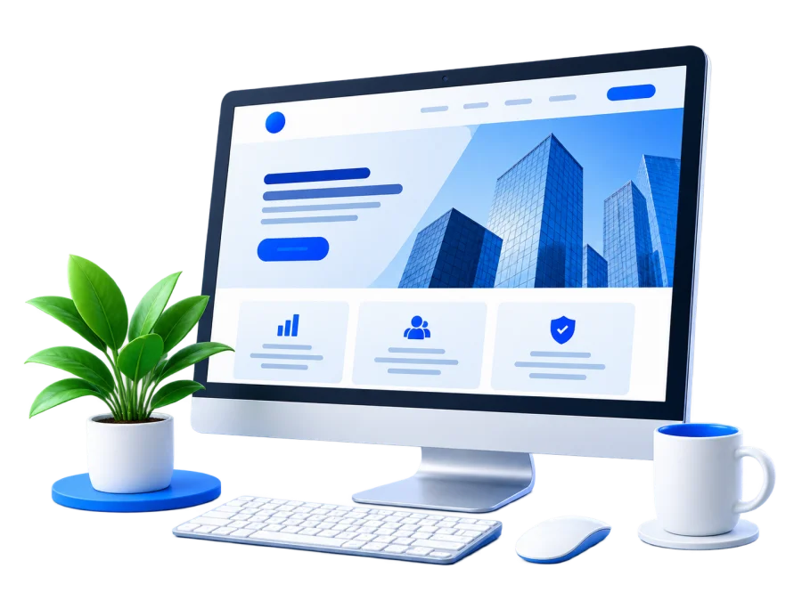 Ilustración de una web corporativa